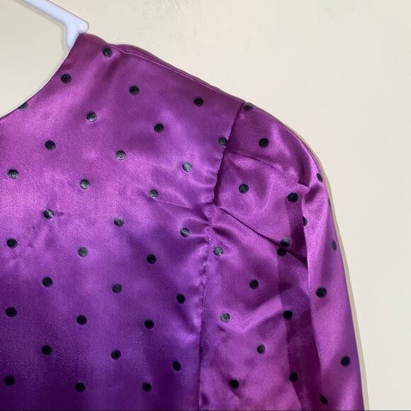 VNTG purple polka dot party dress L - Picture 2 of 5